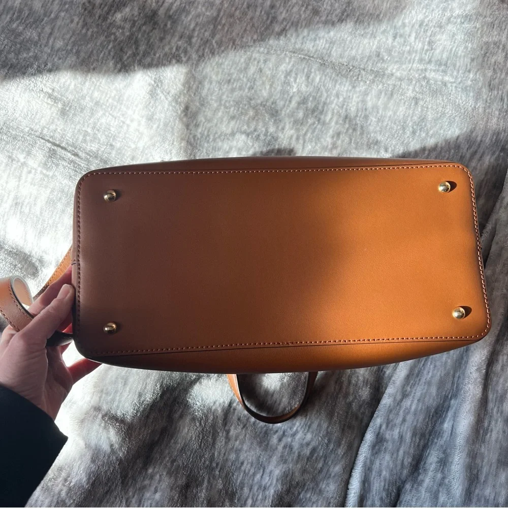 LAUREN BY RALPH LAUREN TAN SHOULDER BAG CROSSBODY LOGO - Picture 5 of 15